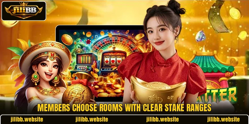 Members choose rooms with clear stake ranges Members choose rooms with clear stake ranges