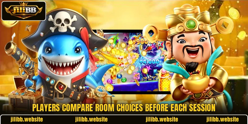 Players compare room choices before each session